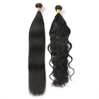 Extensions de cheveux humains vierges doublement étirés, tissées à la machine, pointes épaisses, 100 % non traitées, lots de mèches à fond épais