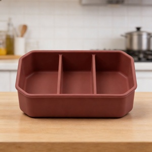 Boîte de rangement en silicone pour aliments avec couvercles, compatible micro-ondes et réfrigérateur, boîte à lunch bento pour enfants - Product Image 2