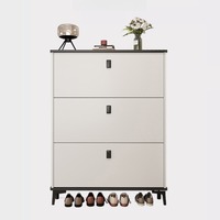 Meuble à chaussures ultra-fin à 3 étagères, écologique, pour entrée et salon, rangement moderne et minimaliste à ouverture rabattable