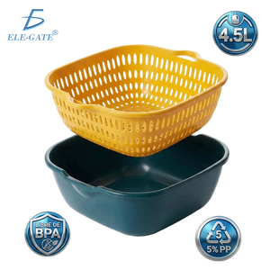 Ele-Gate 4.5L Container With <b>Strainer</b> For Washing Draining Vegetables Meat Fish Seeds BPA Free Recyclable - Product Image 4