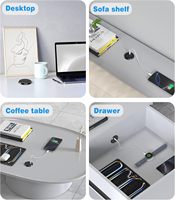 Multiprise encastrable ronde pour bureau, 1 prise intégrée, avec chargeur rapide USB, pour mobilier de bureau (norme UK)