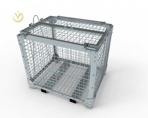 गैल्वेनाइज्ड फोल्डेबल स्टील वायर मेष क्रट 1500 किलोग्राम क्षमता कोल्ड स्टोरेज कार्गो भंडारण कंटेनर यलियन ब्रांड - Product Image 1