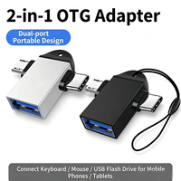 Adaptador OTG 2 en 1, Convertidor USB a Tipo C y Micro USB, Conector USB 3.0 Hembra a Micro USB Macho y USB C Macho para Tablets