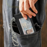 Cartera Táctica Antipérdida para Hombre con Cierre Magnético, Clip para Billetes, Bloqueo RFID y Cordón de Paracord para Viajes al Aire Libre