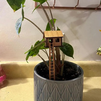 Mini arbre maison Pot de fleur drôle Pot de plante décor en bois jardin petite pelouse piquets parure Pot de fleur décorations