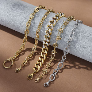 Pulsera de Cadena Unisex de Acero Inoxidable Impermeable, Chapada en Oro, Clásica y Delicada, de Joyería Fina, Compra al por Mayor Directa de Fábrica Haosen - Product Image 1