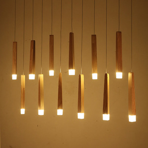 Nordic Style Wooden Pendant <b>Light</b> Led Multi Head Chandelier For <b>Dining</b> Room Bar Coffee Shop Hotel Lighting - Product Image 4