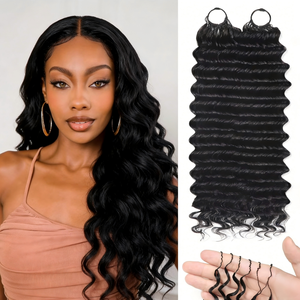 Extensions de cheveux vietnamiennes en <span class=keywords><strong>plumes</strong></span> pour grossistes, double trame, crochet, 100 % cheveux humains vierges, bouclés profonds - Product Image 1