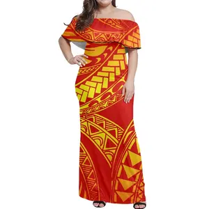 Polynesian phong cách tùy chỉnh thiết kế ăn mặc bán buôn Polyester Spandex mềm mại và thoải mái ăn mặc mùa hè giản dị quần áo thoáng khí