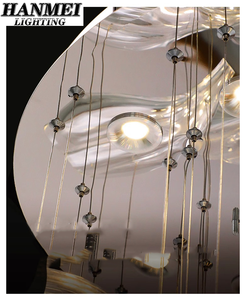 Lámpara Colgante Modernista de Lujo E27, Pantalla de Cristal Rojo Anaranjado Tradicional para Sala de Estar, Vestíbulo de Hotel, Villa, Patio Dorado - Product Image 5