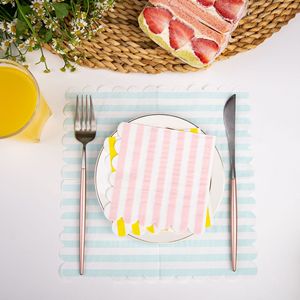 Cocktail servetten met gestreepte golfjes, ijsjeservetten, worden gebruikt voor bruiloftsbanketten en verjaardagsfeesten. - Product Image 4
