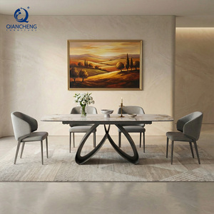 Mesa de Comedor Extensible Plegable de Cerámica para 12 Personas, Muebles Personalizados que Ahorran Espacio, Juego de Mesa y Sillas Plegables - Product Image 2
