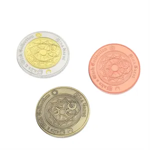 Faça sua própria lembrança Coin Design Logo Double 3D Gravado Jogo Moeda Personalizado Metal Prata Token Moedas Comemorativas