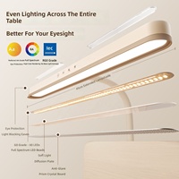 Nouvelle lampe de bureau LED portable à double tête, lumière de lecture protectrice pour les yeux, sans scintillement, contrôle tactile, intensité réglable, simulation de lumière du soleil