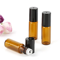 Flacon roll-on en verre ambré pour huiles essentielles et parfums, 1ml, 2ml, 3ml, 5ml, avec bouchon en plastique – Prix abordable