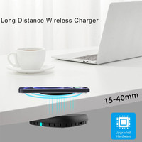 Chargeur sans fil invisible pour bureau, 40 mm, charge rapide longue distance, entrée AC/DC, sortie 10 W, OTP/OVP/OCP pour téléphone portable XE40-C