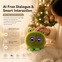 Jouets en peluche IA avec tenue tricotée, jouet interactif intelligent aux yeux dynamiques, cadeau de Noël émotionnel pour enfant