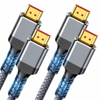 Kabel HDTV 2.1 Versi 8K 60Hz Male-Male Berlapis Emas dari Paduan Aluminium dengan Jalinan Nilon untuk Laptop PC TV Monitor Proyektor (Hotsale)