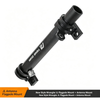 Soporte para Mástil de Bandera Mecanizado por CNC para Jeep Wrangler JK JL 4x4, Soporte de Antena Todoterreno, Negro