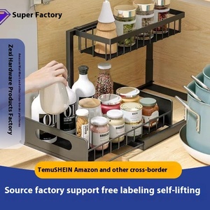 Hot bán nhà bếp tiện ích kim loại tủ bếp lưu trữ giá Pull-out ngăn kéo giỏ tổ chức kệ có thể tháo rời cho bồn rửa lưu trữ - Product Image 3