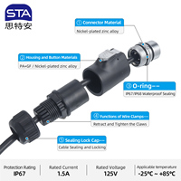Conector de Aviación LP24 RJ45, IP67 Impermeable, Cable Eléctrico Macho/Hembra, Doble Puerto, Conector de Red para Pantallas de Aviación