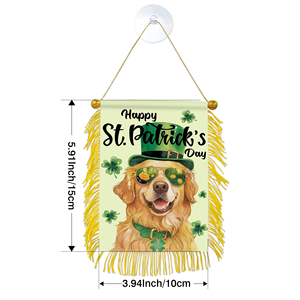 Mini-drapeaux de voiture 10x15cm pour la Saint-Patrick, à suspendre à la fenêtre avec ventouse - Product Image 1