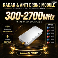 Module amplificateur de puissance GaN large bande 30W 300-2700MHz à semi-conducteurs SSPA pour systèmes de communication et de test