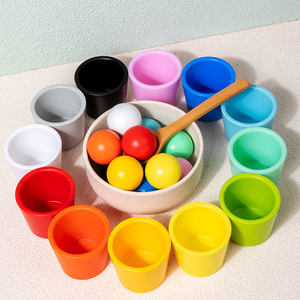 Giocattoli Educativi Montessori in Legno a Forma di Sfere Colorate, per Bambini dai <span class=keywords><strong>2</strong></span>-4 e 5-7 Anni, Ecologici, per l'Apprendimento Transfrontaliero - Product Image 1