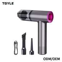 Aspirateur à main sans fil rechargeable portable TGYLE avec moteur sans balais, batterie intégrée, matériau ABS, 3 embouts