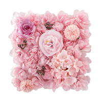 Panneau de fleurs artificielles 35*35cm, blanc et rose, pour mur floral, toile de fond pour mariage, fête, événements, baby shower, décoration de mariage