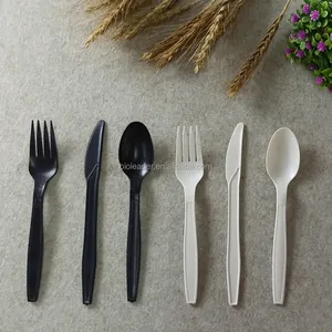 Set di posate in plastica usa e getta biodegradabili per impieghi gravosi coltello forchetta cucchiaio