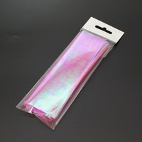 Film arc-en-ciel en peau de poisson clair, 20x15cm, pour faire des crevettes, Flash, ailes arrière, matériau pour attacher des mouches