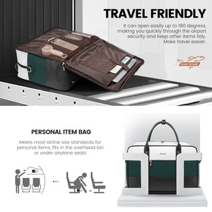 LOVEVOOK 2024 acolchado de mano durante la noche con neceser, bolsa con compartimento para ordenador portátil, equipaje de viaje grande Weekender, bolsas de gimnasio de lona - Product Image 5