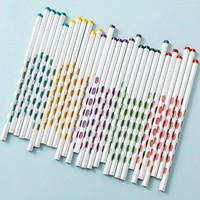 Crayon en bois coloré à trous, imprimé par sublimation, pour l'école primaire, utilisé pour l'écriture, le dessin, le croquis et la correction