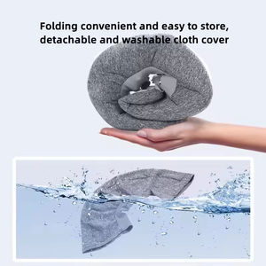 Oreiller de voyage électrique chauffant pour le cou avec fonction de massage, en mousse à mémoire de forme, pour soulager les douleurs cervicales, idéal pour l'avion - Product Image 4