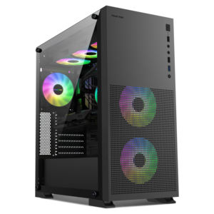 Hurricane Beast Desktop Tablero grande Lado de vidrio Transparente ATX Consola <span class=keywords><strong>Caja</strong></span> de juegos de computadora Blade 360 <span class=keywords><strong>Caja</strong></span> de una sola máquina blanca - Product Image 1