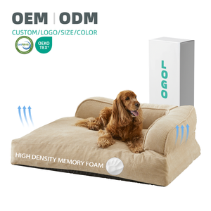 Vải to sợi vải Bộ nhớ bọt chỉnh hình Dog <span class=keywords><strong>Sofa</strong></span> giường Tùy chỉnh không thấm nước có thể tháo rời chống trượt Bộ nhớ bọt Pet mèo giường - Product Image 1