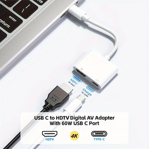 Bộ chuyển đổi USB-C sang HDTV 4K-Đầu nối AV kỹ thuật số tốc độ cao cho Điện thoại 15-Màn hình đồng bộ với Màn hình máy chiếu TV - Product Image 1