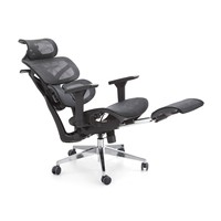 Chaise de bureau exécutive ergonomique moderne pour espace de travail commercial, avec assise en maille respirante, support réglable et repose-pieds pour bureau à domicile