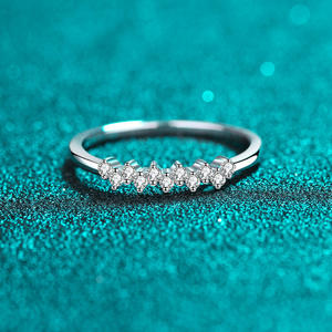 แหวนสเตอริ925งหมั้นเงินกึ่งนิรันดร์แหวนซ้อนกันได้เครื่องประดับโรแมนติกสำหรับผู้หญิงแหวนฮิปฮอปโมอิสซาไนต์ - Product Image 3