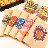 Kertas Pembungkus Makanan Anti Minyak untuk Sandwich Burger, Kertas Deli Tahan Minyak