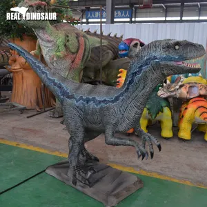 Estatua de dinosaurio Velociraptor, exposición, Animatronic