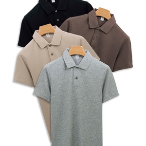 Polo haut de gamme pour homme à manches courtes, 230g, col sans couture, couleur unie, en coton, pour affaires - Product Image 2