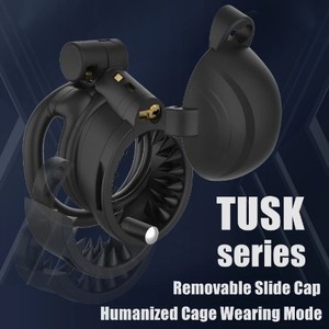 Anillo para Pene con Diseño de Colmillo Extraíble Yamamoto, Jaula para Pene, Dispositivo de Castidad Masculina con Material de Nailon y Resina para Juegos Múltiples - Product Image 3