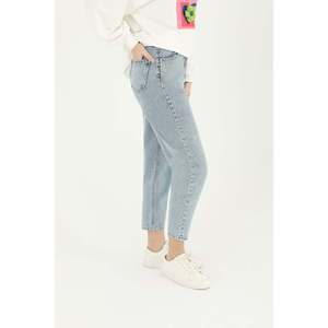 Jeans de Cintura Alta para Mujer con Adornos de Piedras - 18156PNT - AZUL CLARO - Product Image 5