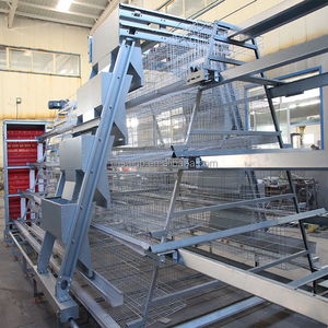 Pondoir pour 5000-10000 poulets, type A, structure en H, 3 niveaux, 4 étages, cage à batterie avec échelle, cage à poules pondeuses galvanisée, système d'abreuvement et d'alimentation - Product Image 2