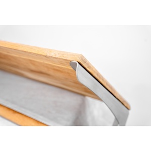 Modern Multifunctional Solid Wood <b>Corner</b> Wall <b>Shelf</b> and Bathroom Storage Rack with Towel Bar Stainless Steel Holder - Product Image 6