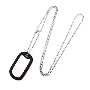 Stainless Steel dog tag set complete with chains and silencer