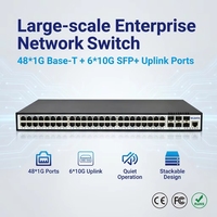 Switch Gigabit de 48 Puertos con 6 Uplinks SFP+ de 10G, Switch Ethernet Gestionado de Capa 3 para Agregación Centralizada en Empresas de Gran Escala