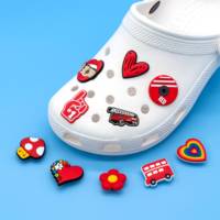 Vente en gros Charm chaussure animal en caoutchouc 2D 3D personnalisé Rouge Anime Cartoon Boucle Sabots Sneaker Décor Accessoires Design tendance Charme chaussure